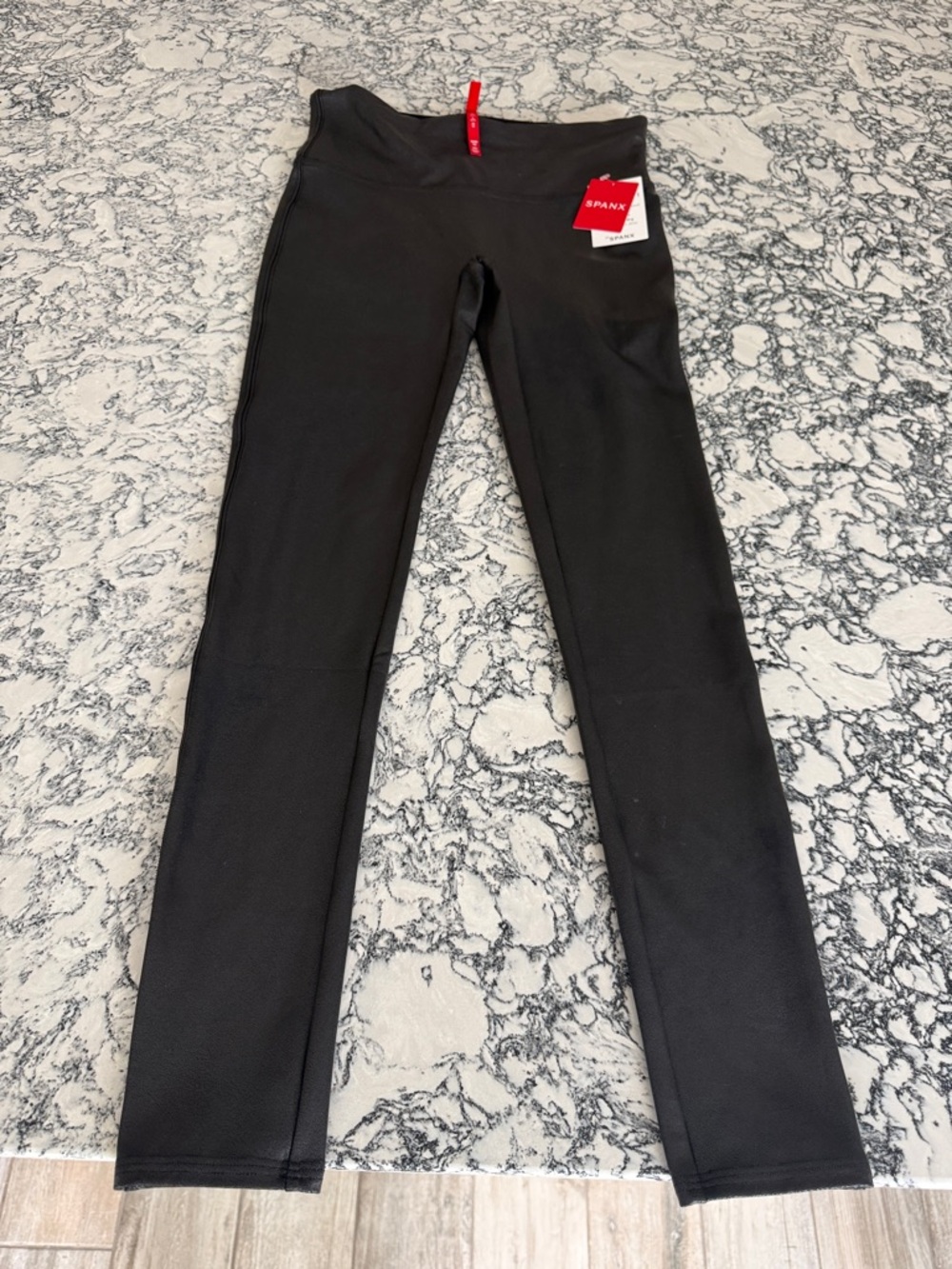 SPANK Black High-Rise Pleather Leggings